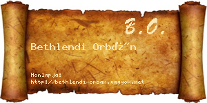 Bethlendi Orbán névjegykártya